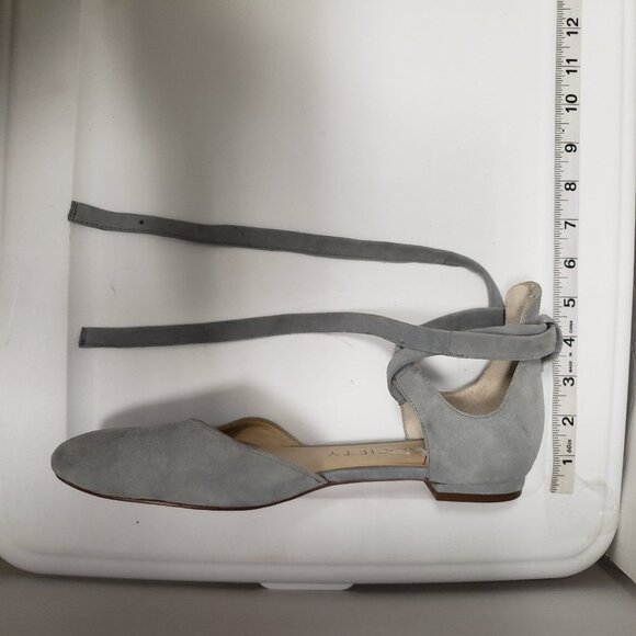 Sole Society So Pauly ballet flat suede sz 9.5 block heel ankle wrap - Picture 6 of 12